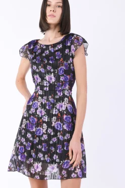 Abito con manica aletta fantasia flower