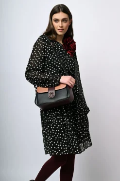 Abito in chiffon a stampa pois