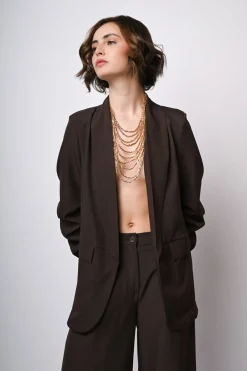 Blazer con revers a scialle