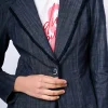 Blazer con revers sfrangiati