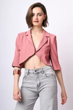 Blazer crop con gancetto