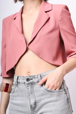 Blazer crop con gancetto