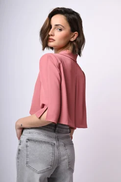 Blazer crop con gancetto