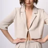 Blazer crop con laccetti