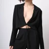 Blazer crop con laccetti