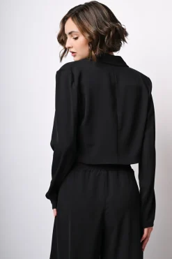 Blazer crop con laccetti