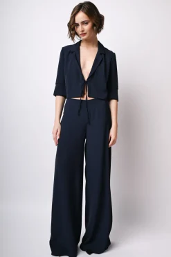 Blazer crop con laccetti
