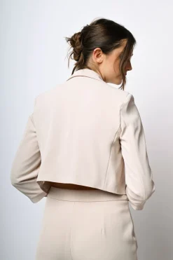 Blazer crop in crêpe