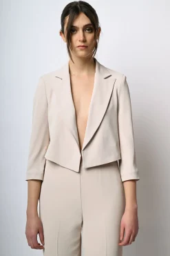 Blazer crop in crêpe