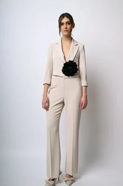 Blazer crop in crêpe