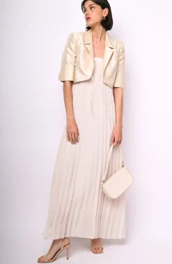 Blazer crop in shantung