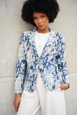 Blazer in jacquard floreale