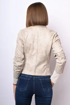 Blazer in similpelle effetto vintage