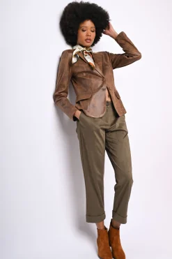 Blazer in similpelle effetto vintage