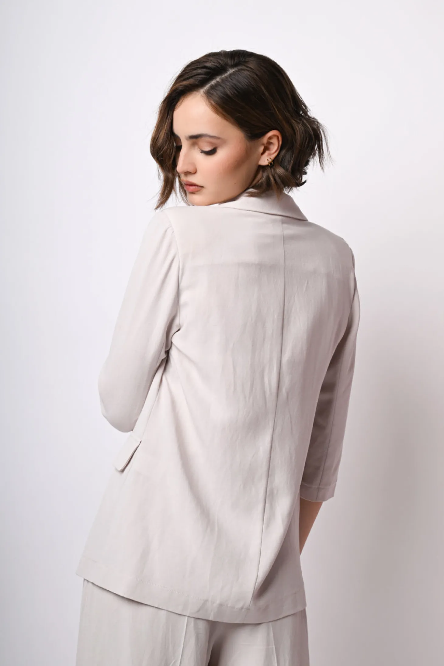 Blazer in viscosa e lino