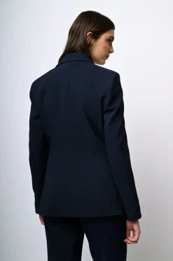 Blazer monopetto con dettagli in raso