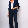 Blazer monopetto con maniche arricciate