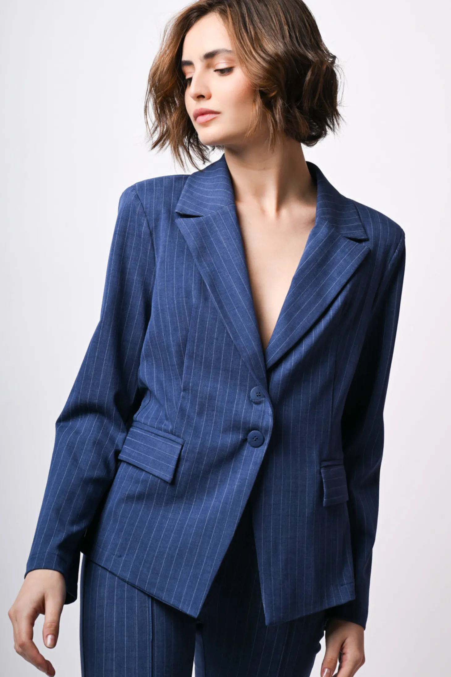Blazer monopetto gessato