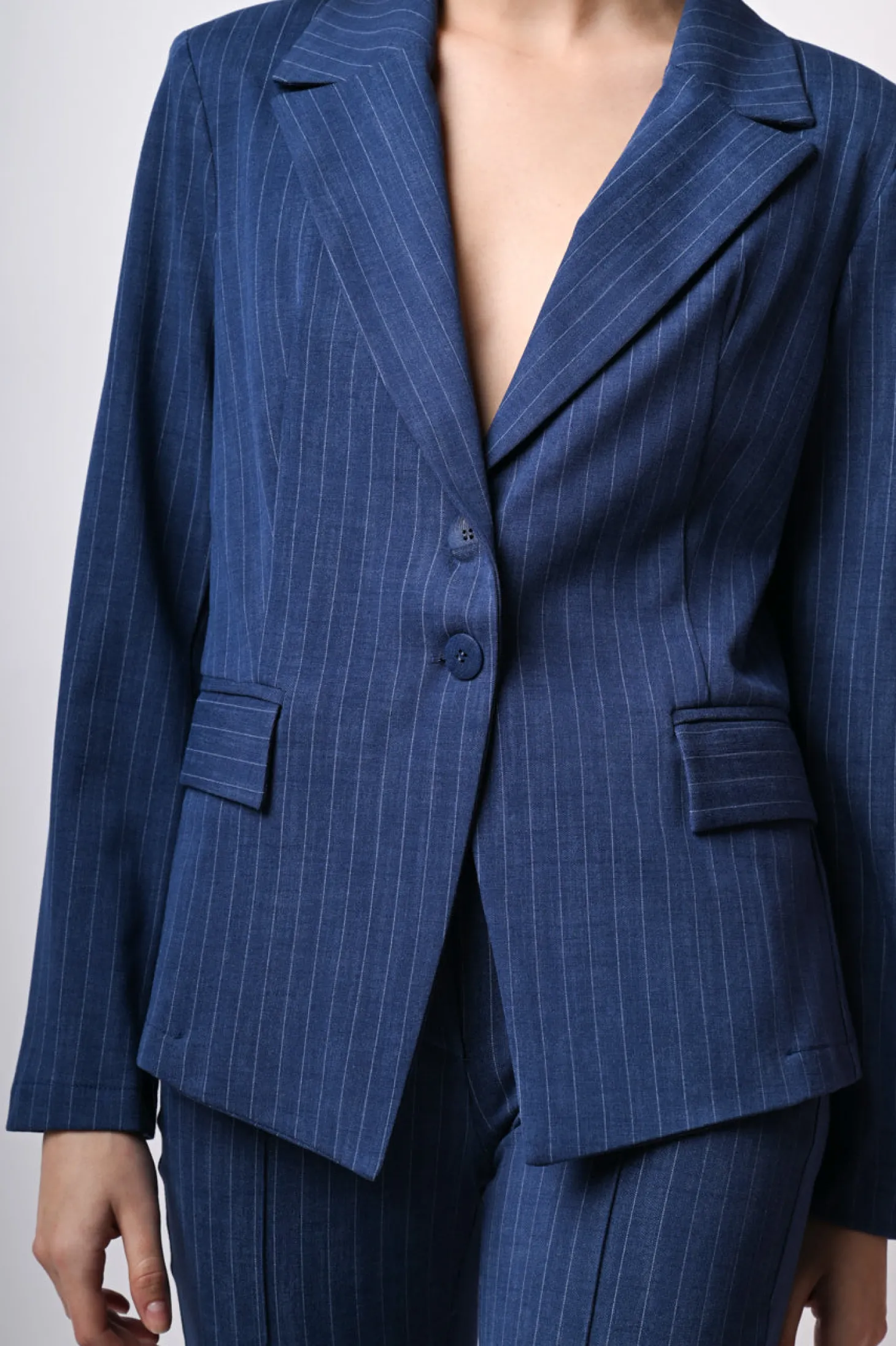 Blazer monopetto gessato