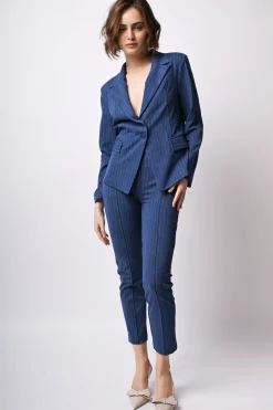 Blazer monopetto gessato