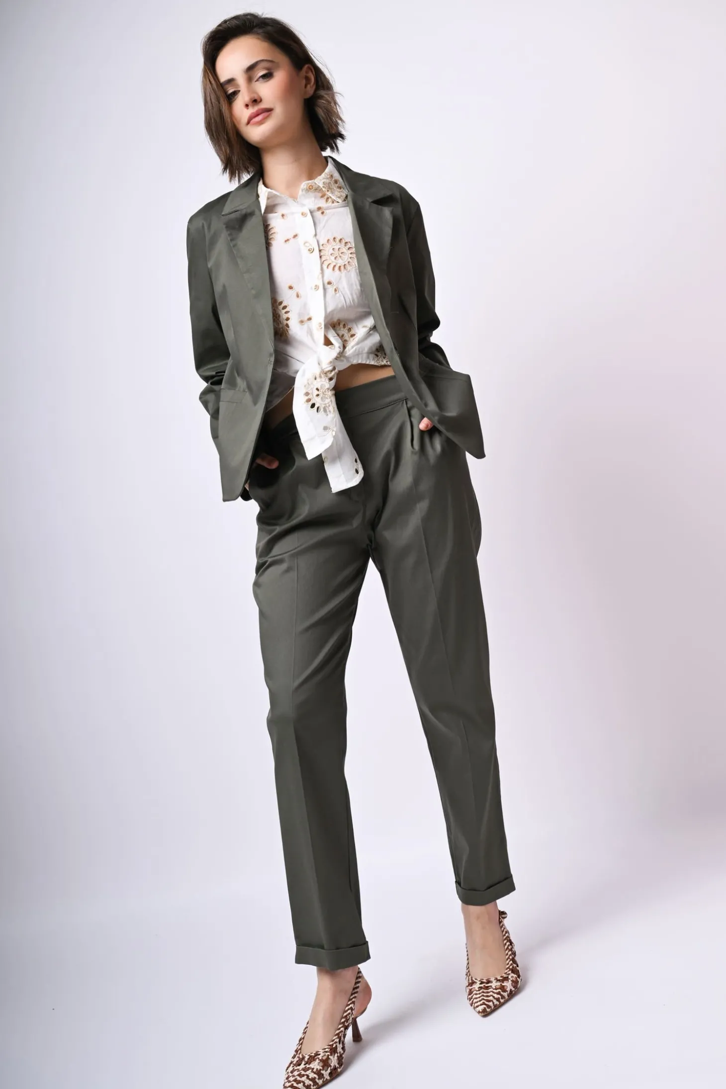 Blazer monopetto in cotone