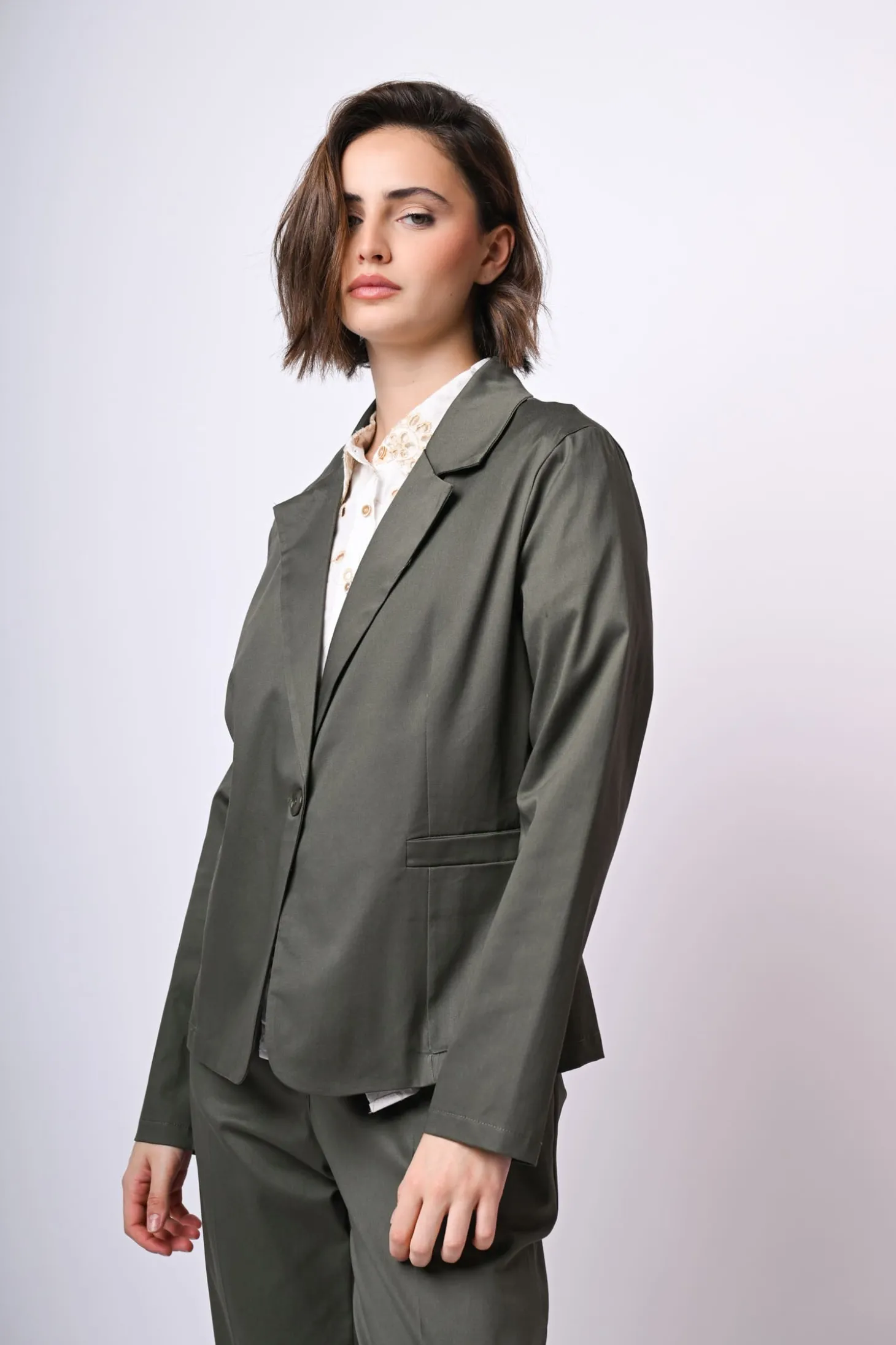 Blazer monopetto in cotone