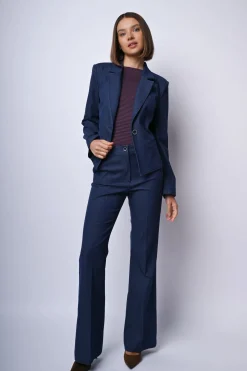 Blazer monopetto misto cotone