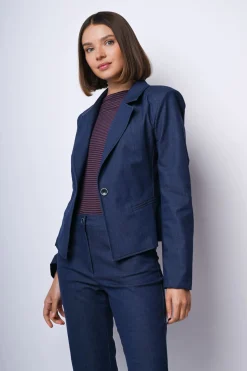 Blazer monopetto misto cotone