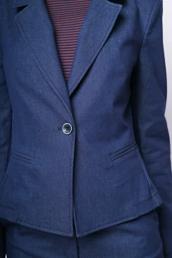 Blazer monopetto misto cotone