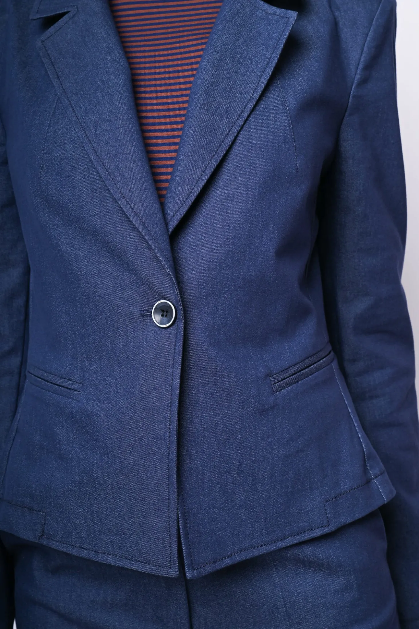 Blazer monopetto misto cotone
