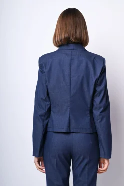 Blazer monopetto misto cotone