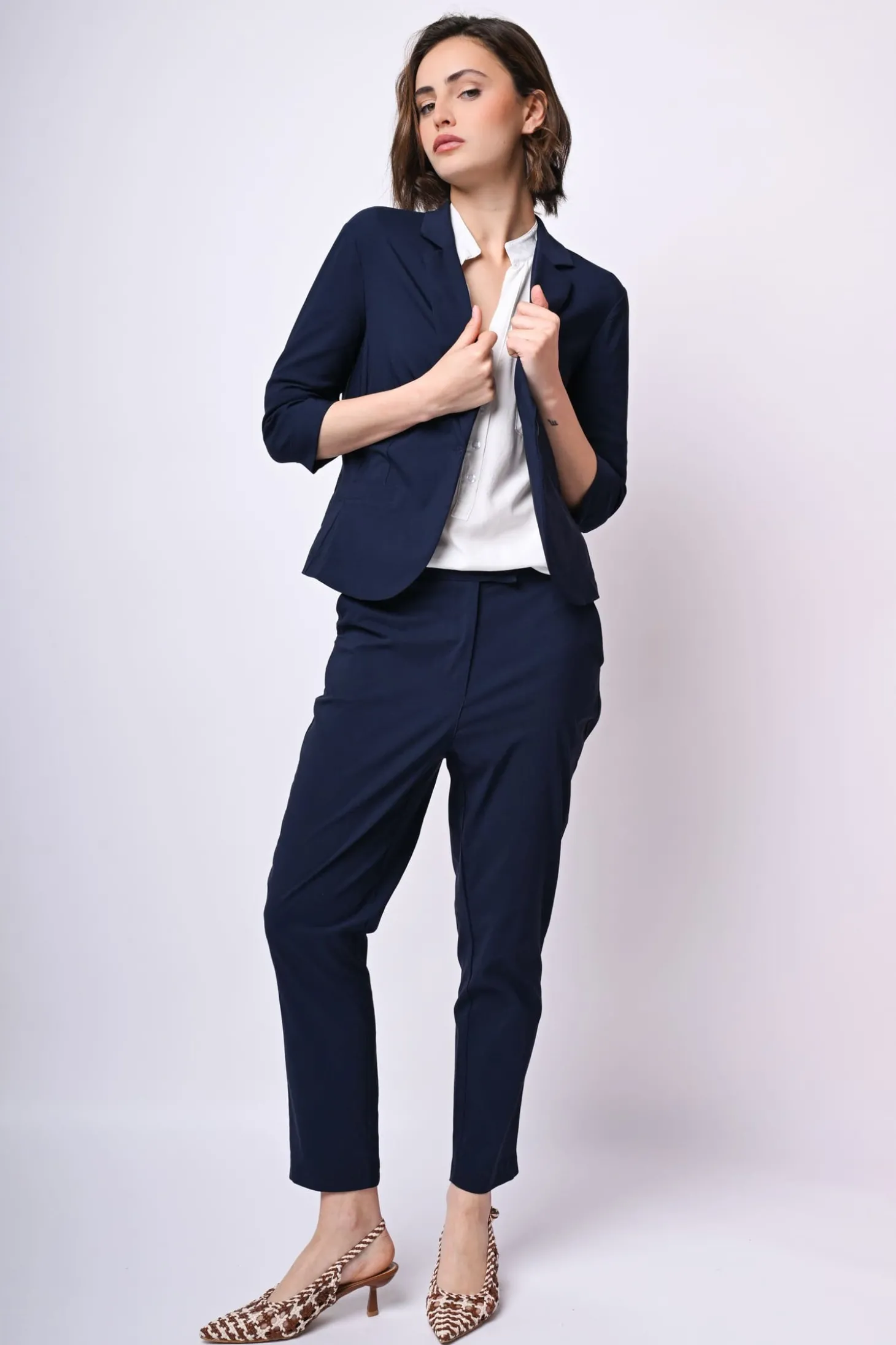 Blazer monopetto misto viscosa