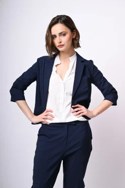 Blazer monopetto misto viscosa