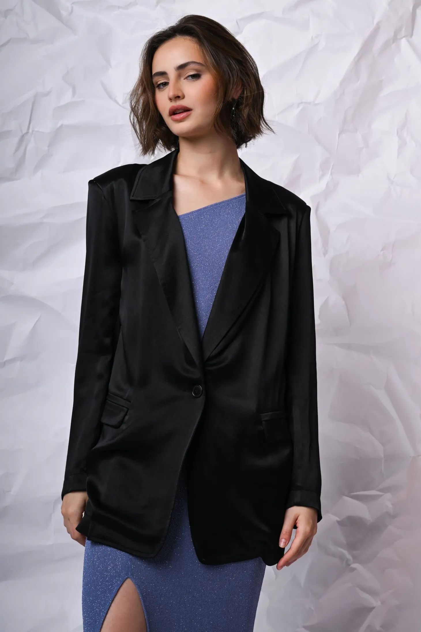 Blazer oversize in raso
