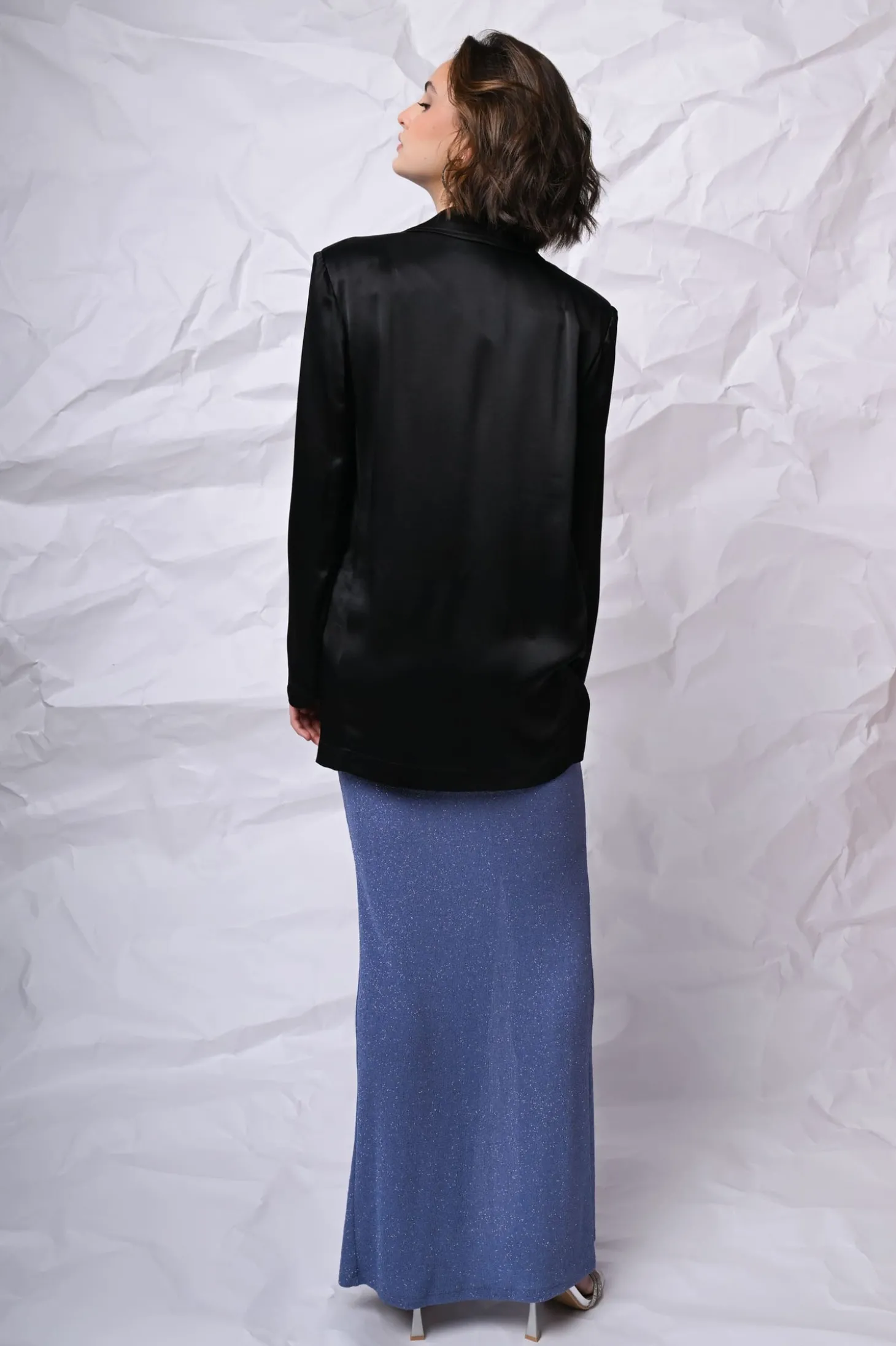 Blazer oversize in raso