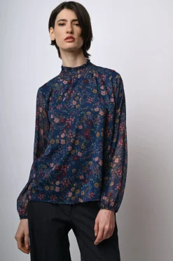 Blusa a stampa floreale boho-style