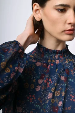 Blusa a stampa floreale boho-style