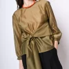 Blusa in mussola con fusciacca