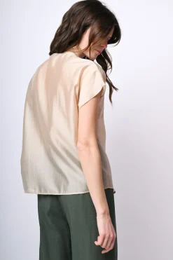 Blusa in mussola con scollo a V
