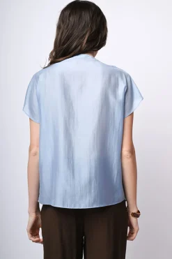 Blusa in mussola con scollo a V