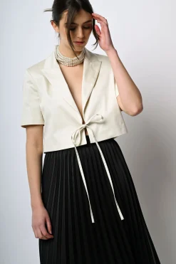 Bolero in raso con laccetti
