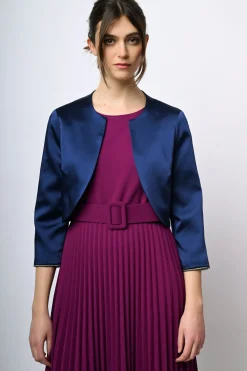 Bolero in raso con profili in lurex
