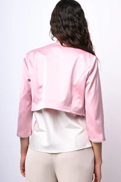 Bolero in raso con profili in lurex