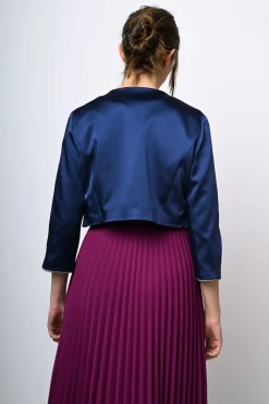 Bolero in raso con profili in lurex