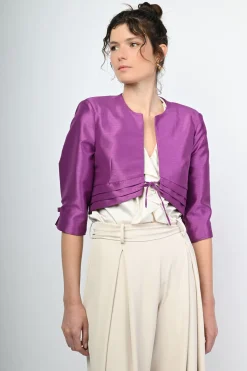 Bolero in shantung con fiocchetti