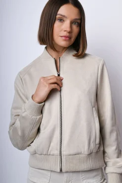 Bomber in faux suede