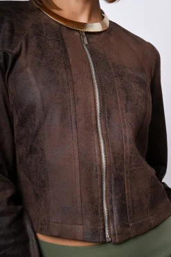Bomber in similpelle stile vintage