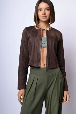 Bomber in similpelle stile vintage