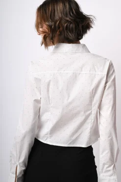 Camicia a bustier con mini borchie