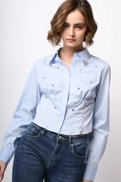 Camicia a bustier con strass